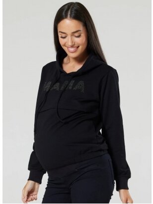Džemperis nėščioms ir maitinančioms, MAMA, CC (juoda)