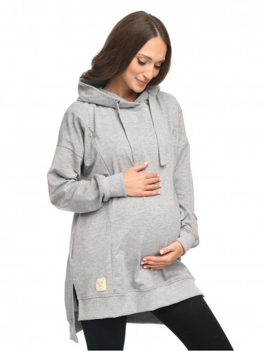 Hoodie for pregnant women "Aurellia" by Mija (Grey) Hoodie for pregnant women "Aurellia" by Mija (Grey)