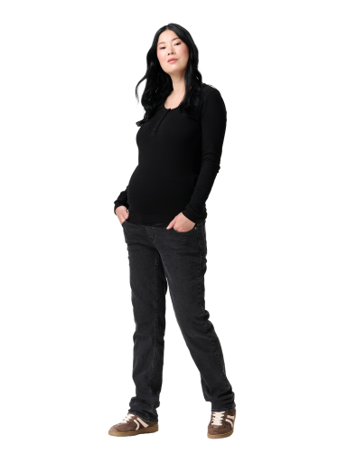 Maternity jeans straight fit grey dark wash, Noppies Maternity jeans straight fit grey dark wash, Noppies
