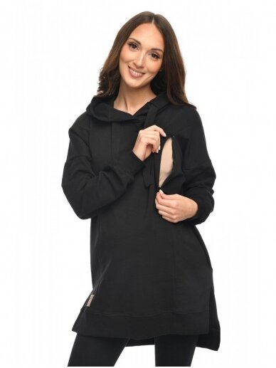 Hoodie for pregnant women "Aurellia" Black by Mija 1 Hoodie for pregnant women "Aurellia" Black by Mija 1