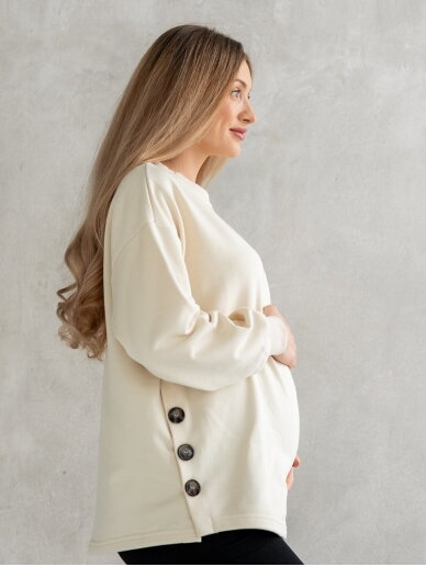 Latte Mama Maternity & Nursing Sweatshirt (Cream) 2 Latte Mama Maternity & Nursing Sweatshirt (Cream) 2