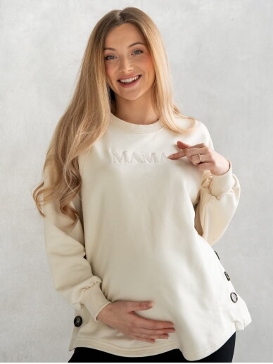 Latte Mama Maternity & Nursing Sweatshirt (Cream)