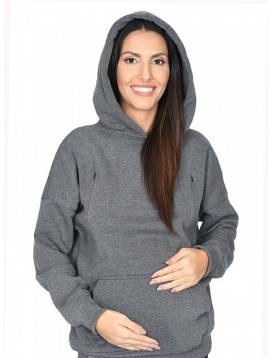 Šiltas džemperis nėščioms ir maitinančioms, Molly Graphit, Mija (pilka) 3
