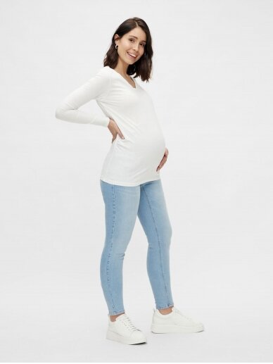 Mlsavanna slim fit maternity jeans by Mama;licious (light blue) 1