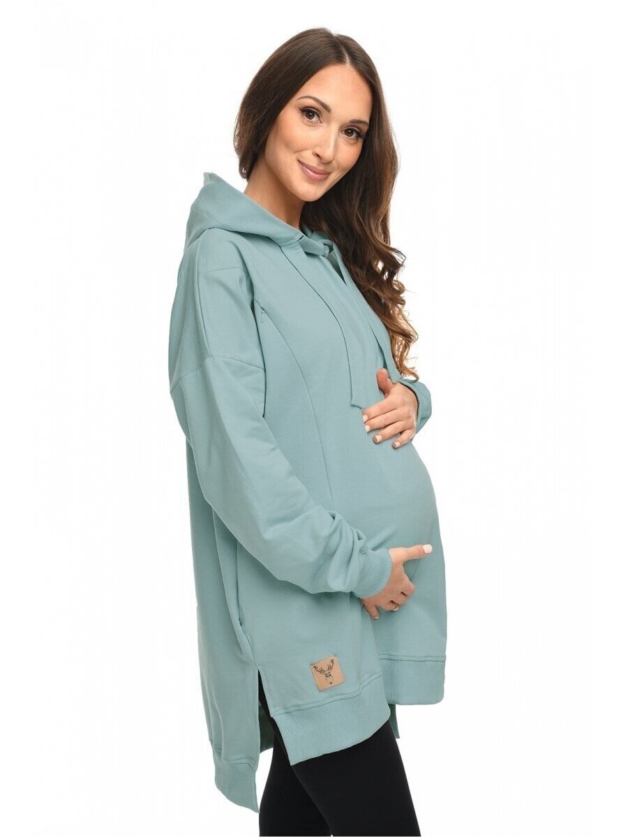 Hoodie for pregnant women "Aurellia" by Mija (turquoise) Hoodie for pregnant women "Aurellia" by Mija (turquoise)