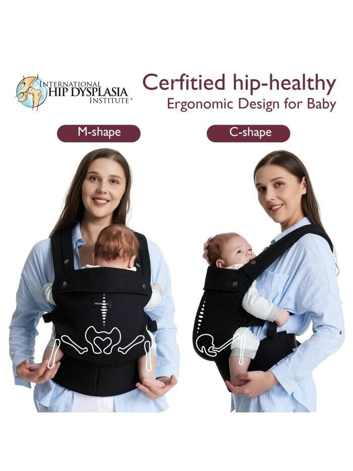 Momcozy ergonominė kūdikių nešioklė (Juoda) 8
