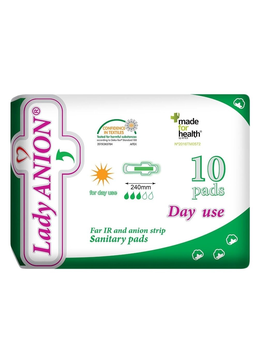 Dieniniai paketai, Day use, 10 vnt. Lady Anion Dieniniai paketai, Day use, 10 vnt. Lady Anion