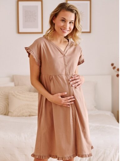 Organic cotton nightdress by DN (wood) 1 Organic cotton nightdress by DN (wood) 1