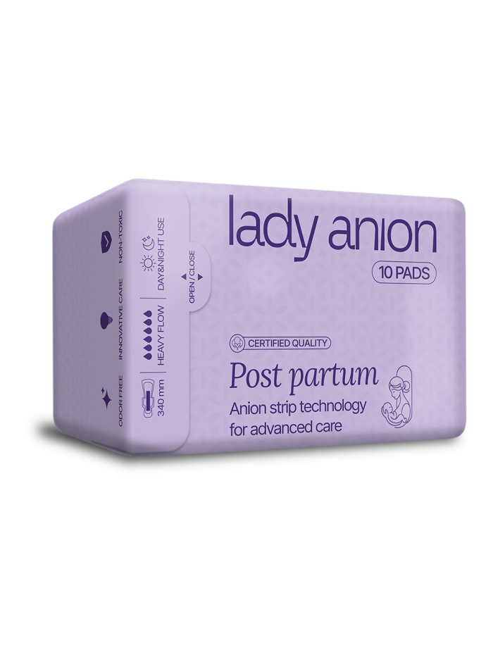 Ekologiški paketai po gimdymo 340mm, 10vnt. Lady ANION