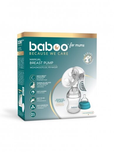 Manual breast pump with 4 levels of interruption strength, Baboo 5
