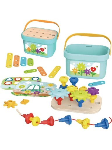 WOOPIE GREENKonstruktorius variklis Montessori 12 in 1