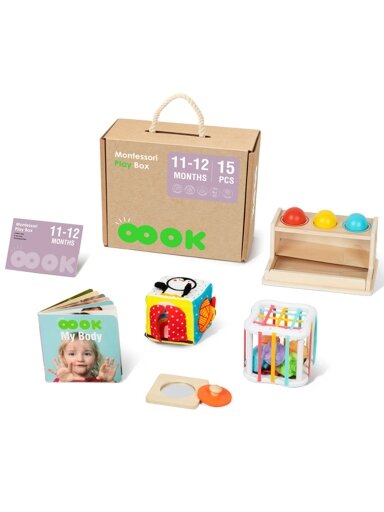 TOOKY TOY Box XXL Montessori edukacinė 5in1 sensorinė dėžutė 11-12 mėn.