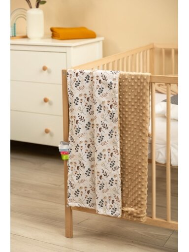 Antklodė SENSILLO Minky Cappuccino Floral 75x100