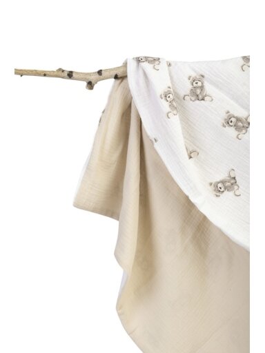 Muslino pledas Crushed Muslin, 75 × 100 cm, Teddy Beige