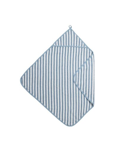 Frotinis rankšluostis kūdikiui popcorn, 75x75cm, Meyco Baby (Stripe jeans blue)