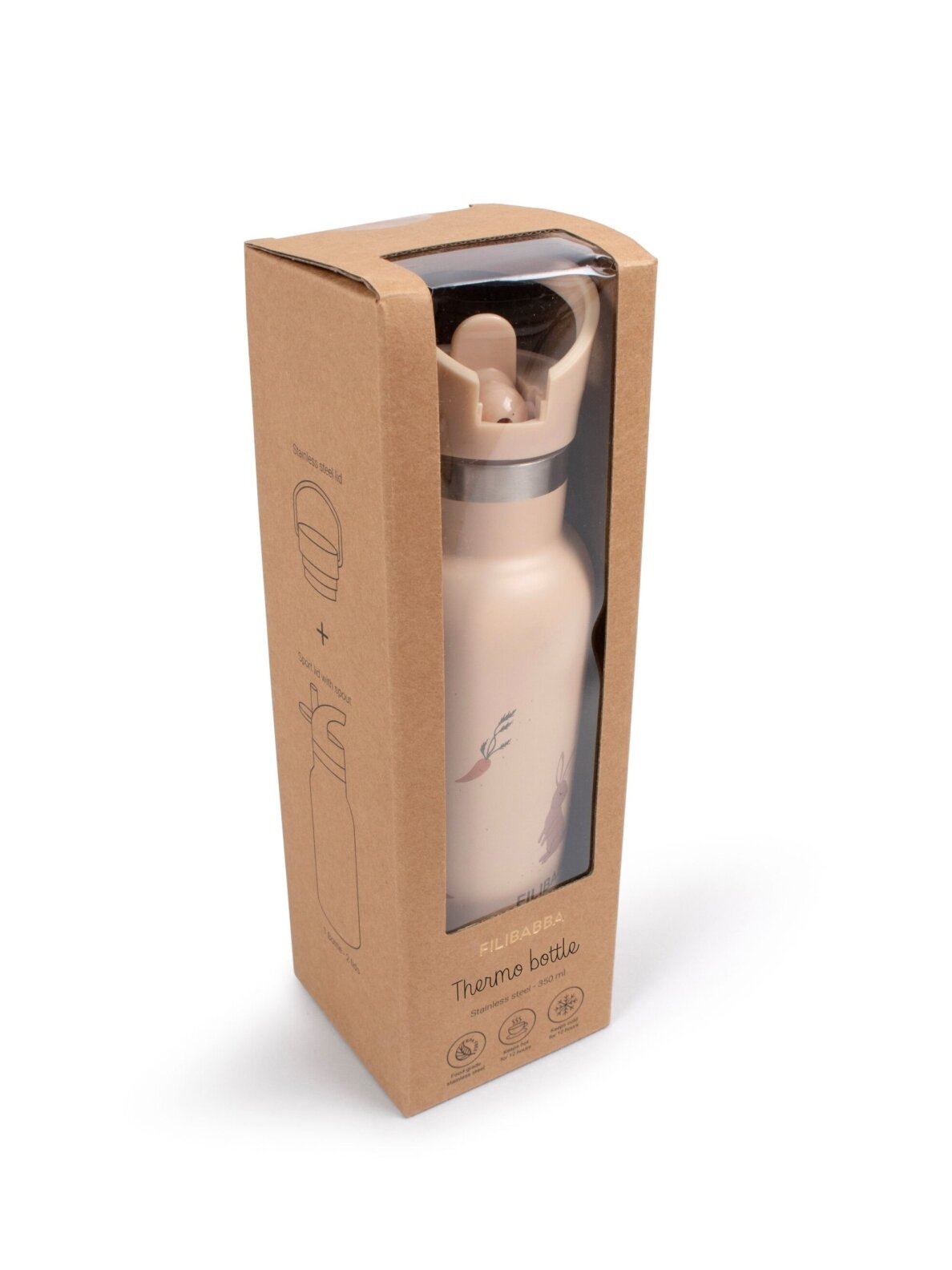 Stainless steel drinking bottle 350ml, Filibabba 3 Stainless steel drinking bottle 350ml, Filibabba 3