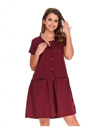 Maternity breastfeeding nightdress Sangria by DN (burgundy) Maternity breastfeeding nightdress Sangria by DN (burgundy)