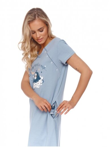 Maternity breastfeeding nightdress, Flow by DN (light blue) 3