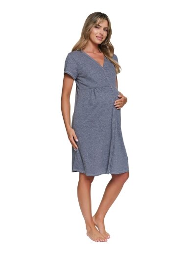 Maternity breastfeeding nightdress by DN (Dark grey) 3 Maternity breastfeeding nightdress by DN (Dark grey) 3