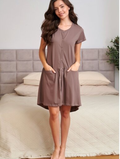 Maternity breastfeeding nightdress by DN (Mocca) 1 Maternity breastfeeding nightdress by DN (Mocca) 1