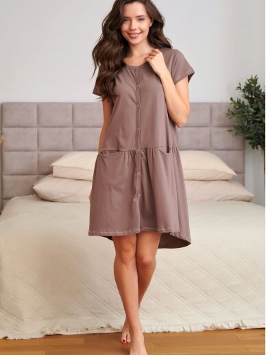 Maternity breastfeeding nightdress by DN (Mocca) 2