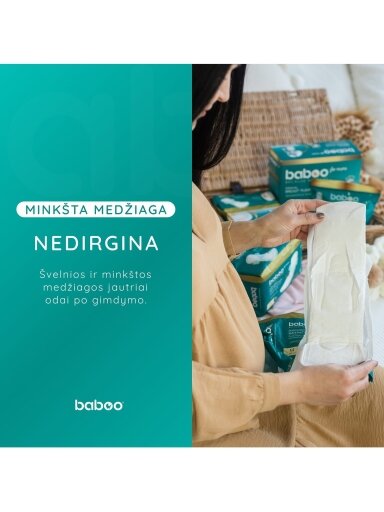 Įklotai į kelnaites po gimdymo, L dydis, 8 vnt, Baboo Įklotai į kelnaites po gimdymo, L dydis, 8 vnt, Baboo
