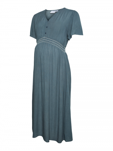 Long viscose dress for pregnant and nursing women MLMIMMI, Mama;licious (Stormy weather)