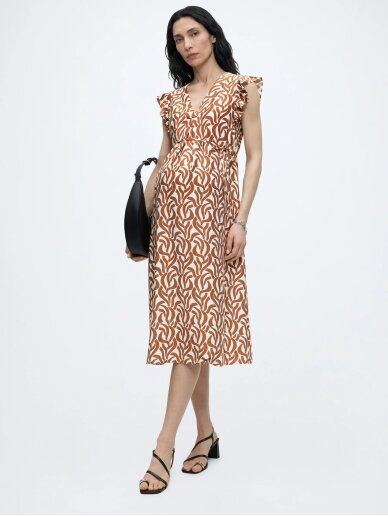 Viscose dress for pregnant  women MLGLORIA Mama;licious (Light brown) 2
