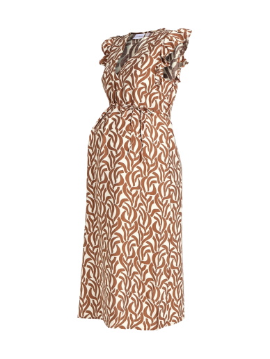 Viscose dress for pregnant women MLGLORIA Mama;licious (Light brown) Viscose dress for pregnant women MLGLORIA Mama;licious (Light brown)