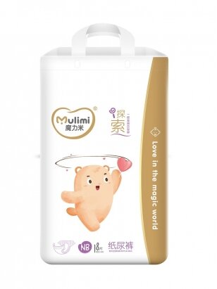 Japanese diapers for babies Mulimi 0-5kg, 18 pcs.