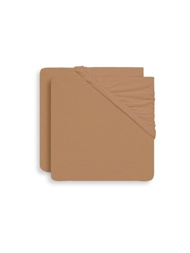 Jollein Fitted Sheet Jersey, 40/50x80/90 cm, Biscuit, 2-pack Jollein Fitted Sheet Jersey, 40/50x80/90 cm, Biscuit, 2-pack
