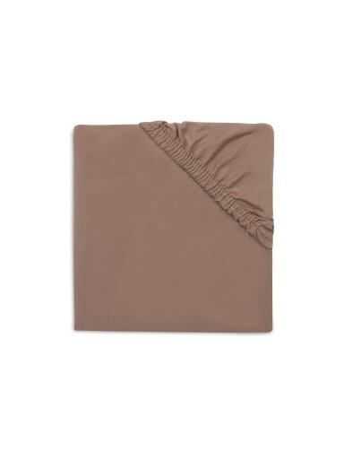 Jollein Fitted Sheet Jersey, 60x120 cm, Milky Coffee Jollein Fitted Sheet Jersey, 60x120 cm, Milky Coffee