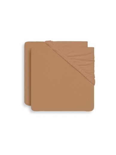 Jollein Fitted Sheet Jersey, 40/50x80/90 cm, Biscuit, 2-pack Jollein Fitted Sheet Jersey, 40/50x80/90 cm, Biscuit, 2-pack