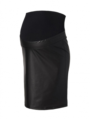 Black imitation leather skirt, Esprit