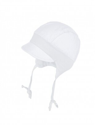 Kepurė su snapeliu ir raišteliais, UV+30, TuTu (white)
