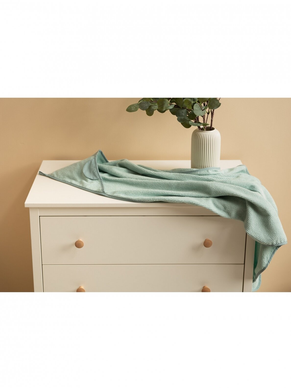 Terry cotton towel with a hood, 100x100, green 3 Terry cotton towel with a hood, 100x100, green 3