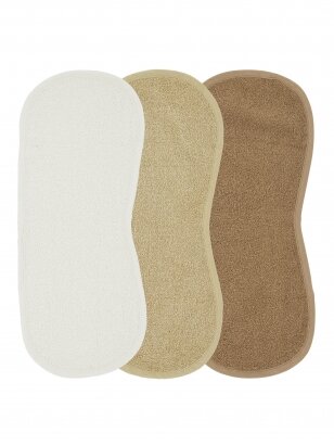 Basic terry burp cloths shoulder, 3 pcs., Meyco Baby (offwhite, sand, toffee)
