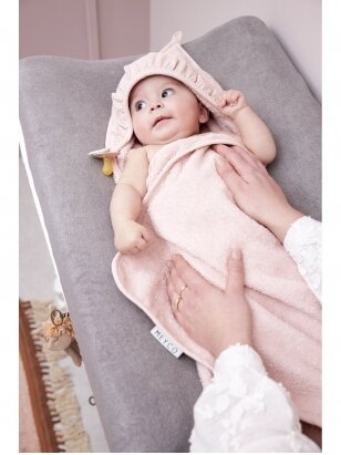 Kilpinis rankšluostis kūdikiui, 80x80cm, Meyco Baby (Rožinė)