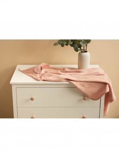 Terry cotton towel with a hood, 100x100, pink 2