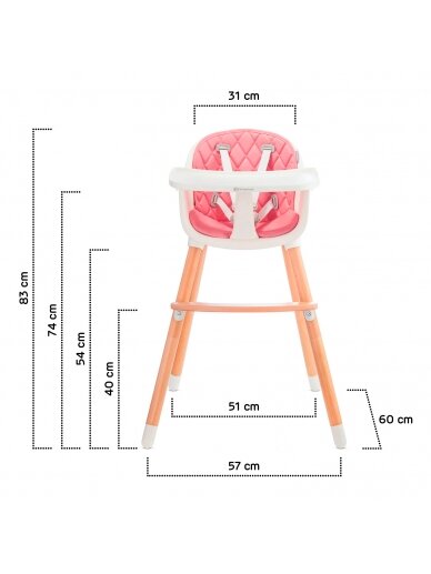 KINDERKRAFT maitinimo kėdutė SIENNA, rožinė 7