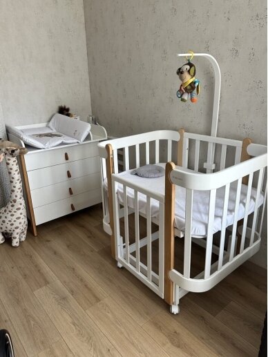 SCANDI Dresser with Changing Table, White/Natural 2