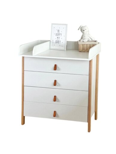 SCANDI Dresser with Changing Table, White/Natural SCANDI Dresser with Changing Table, White/Natural
