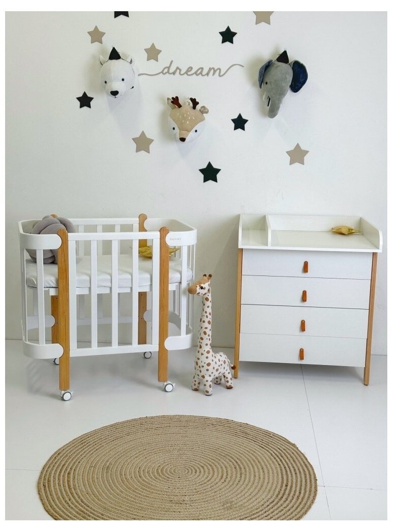 SCANDI Dresser with Changing Table, White/Natural 1 SCANDI Dresser with Changing Table, White/Natural 1