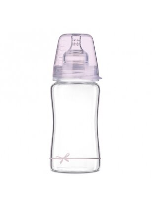 LOVI stiklinis buteliukas DIAMOND GLASS Baby Shower girl, 250 ml, 74/204girl