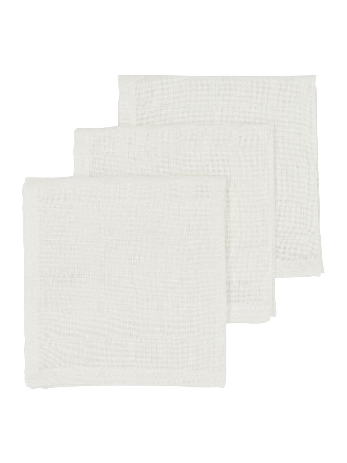 Muslin diapers set, 3 pcs. 30x30, Meyco Baby (uni white) Muslin diapers set, 3 pcs. 30x30, Meyco Baby (uni white)