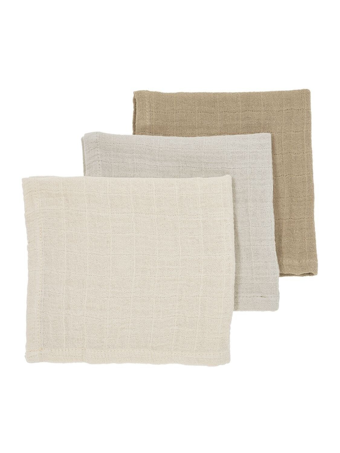 Marlinių (muslino) vystyklų komplektas, 3 vnt. 30x30, Meyco Baby (uni soft sand/greige/taupe) Marlinių (muslino) vystyklų komplektas, 3 vnt. 30x30, Meyco Baby (uni soft sand/greige/taupe)