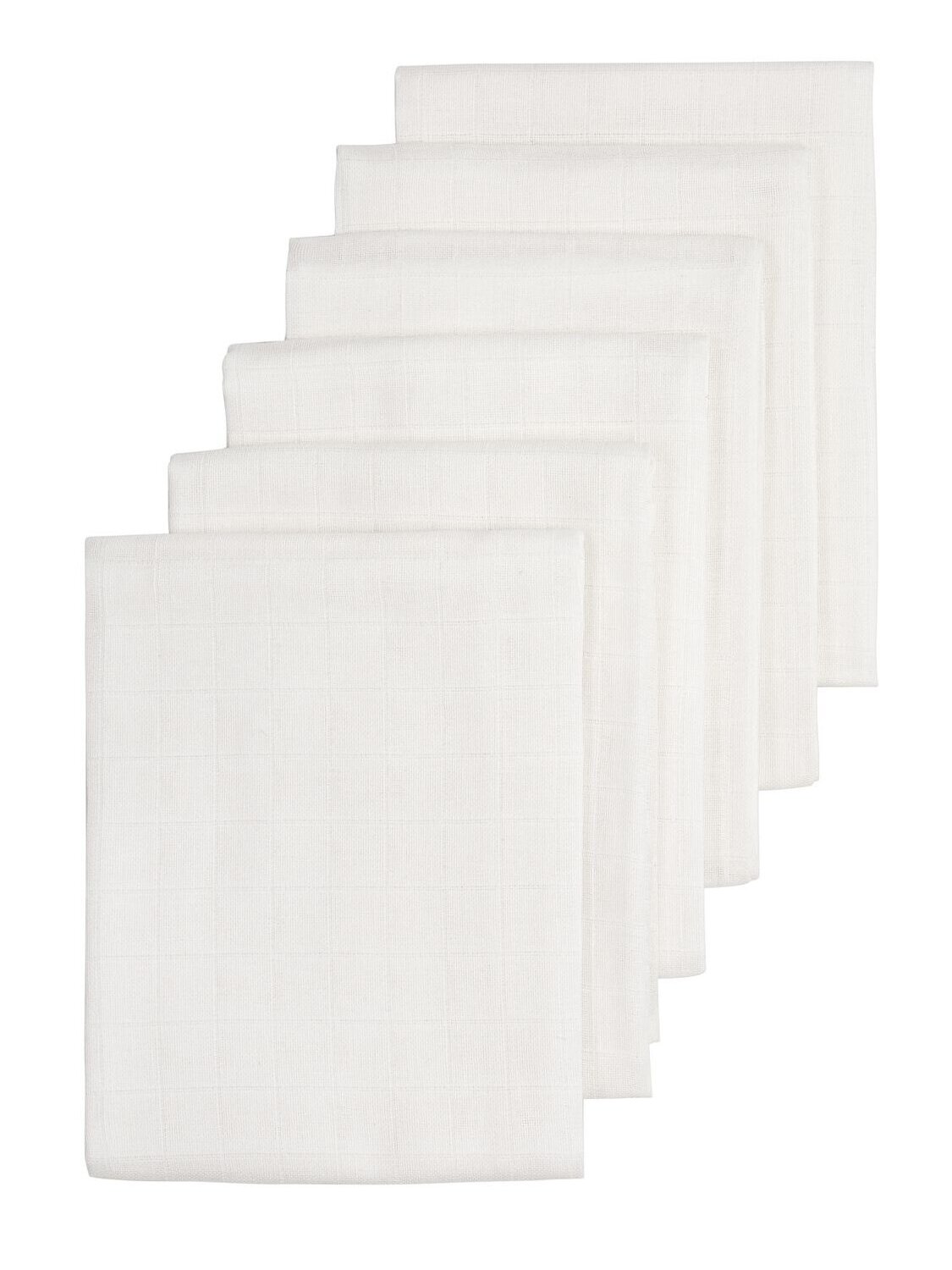 Gauze (muslin) diaper set, 6pcs., 70x70 Meyco Baby Uni White Gauze (muslin) diaper set, 6pcs., 70x70 Meyco Baby Uni White