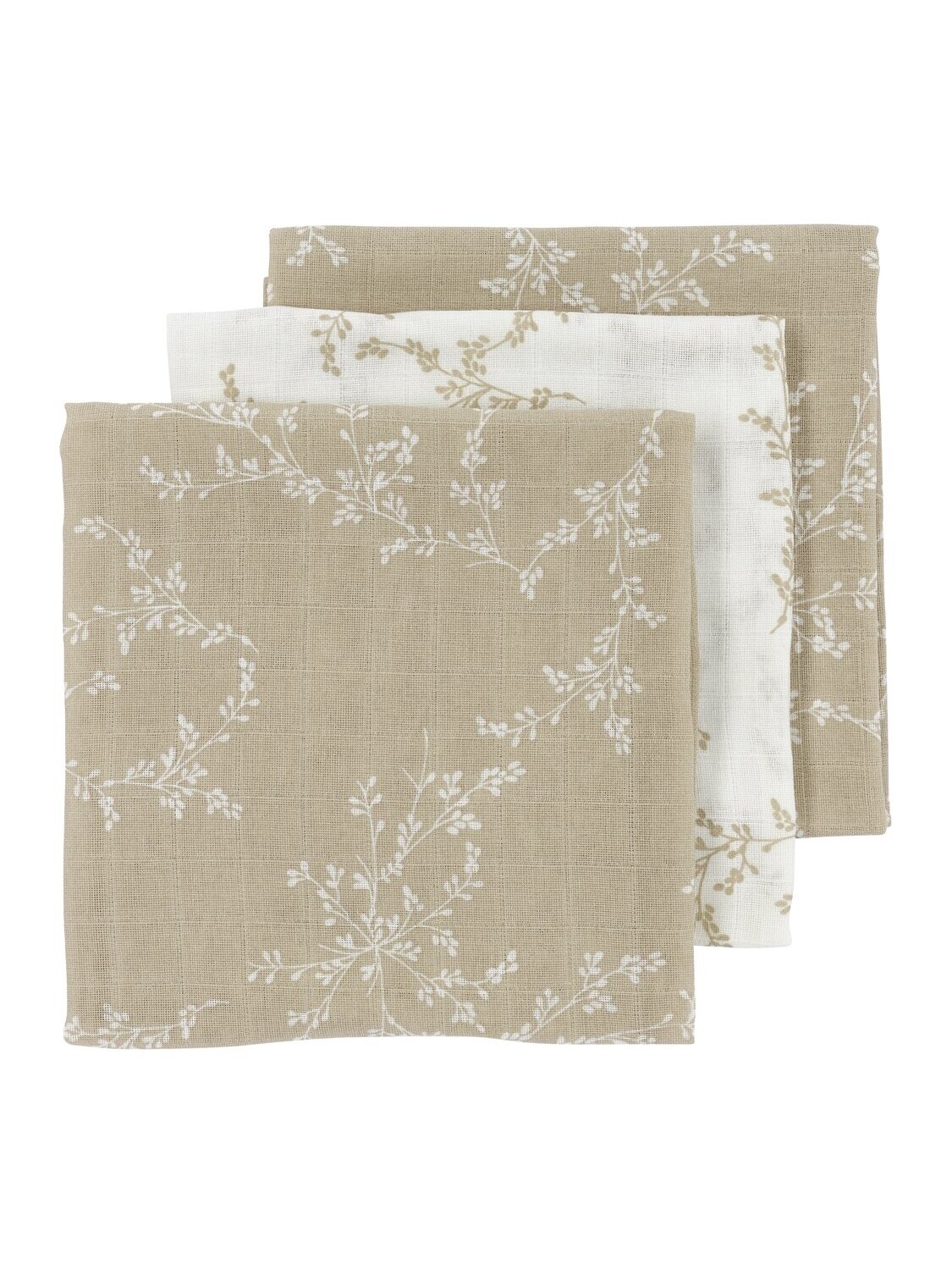 Gauze (muslin) diaper set, 3pcs., 70x70 Meyco Baby (Branches sand) Gauze (muslin) diaper set, 3pcs., 70x70 Meyco Baby (Branches sand)