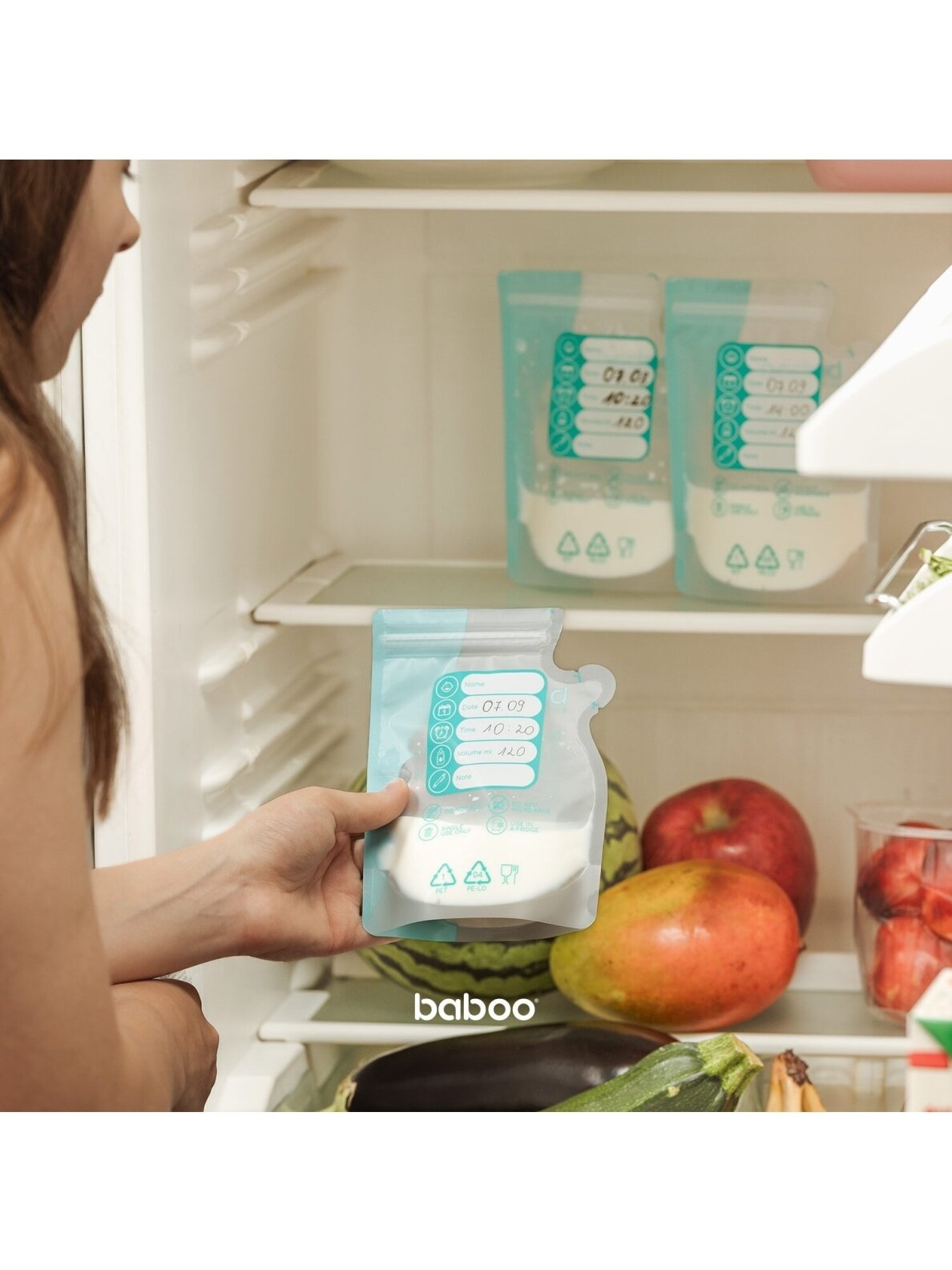 Bags for storing mother's milk, 25 units, Baboo 7