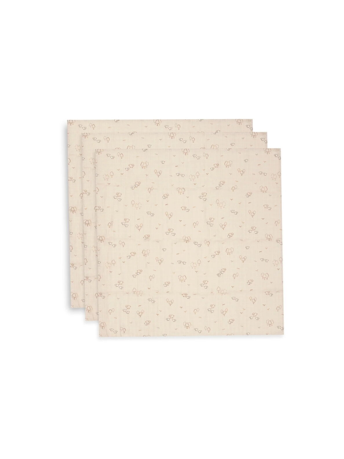 Gauze (muslin) diaper set, 3pcs., 70x70 Jollein Gauze (muslin) diaper set, 3pcs., 70x70 Jollein